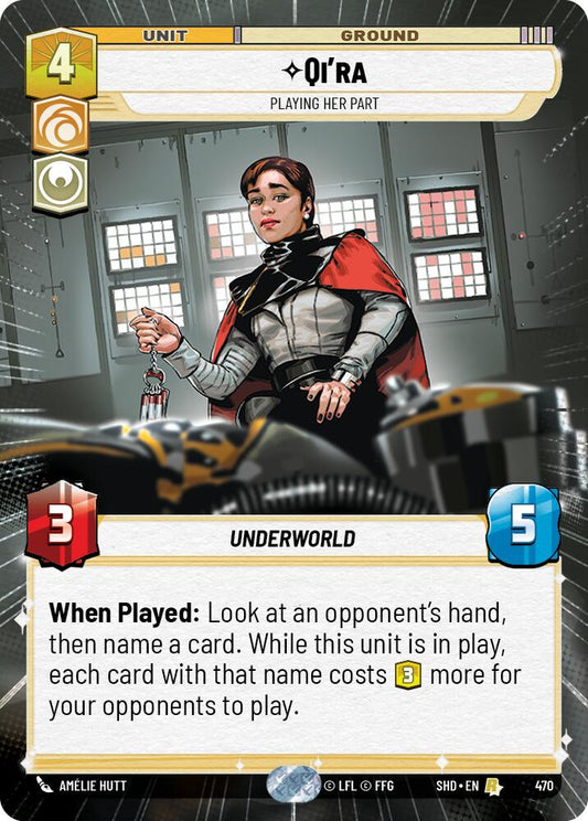 Star Wars: Unlimited: Qi'ra - Playing Her Part (Hyperspace) card image