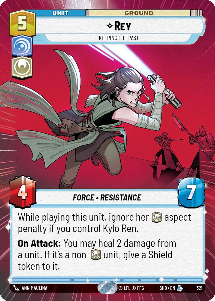 Star Wars: Unlimited: Rey - Keeping the Past (Hyperspace) card image