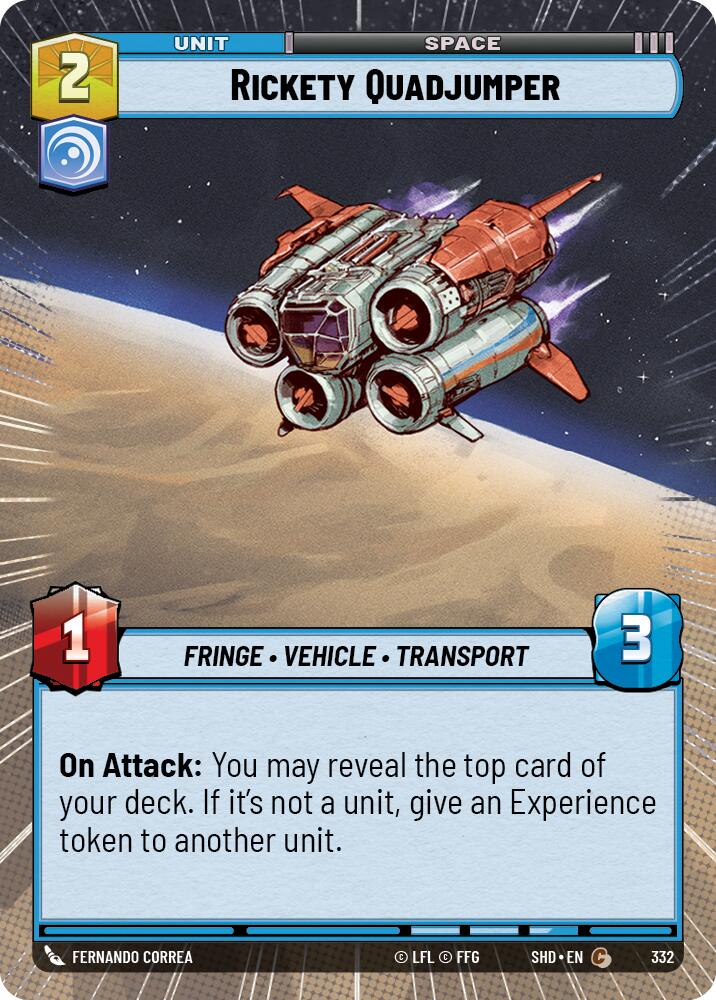 Star Wars: Unlimited: Rickety Quadjumper (Hyperspace) card image