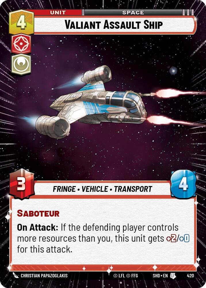 Star Wars: Unlimited: Valiant Assault Ship (Hyperspace) card image