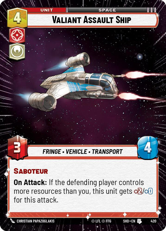 Star Wars: Unlimited: Valiant Assault Ship (Hyperspace) card image