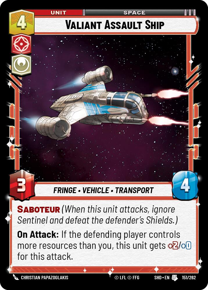 Star Wars: Unlimited: Valiant Assault Ship card image