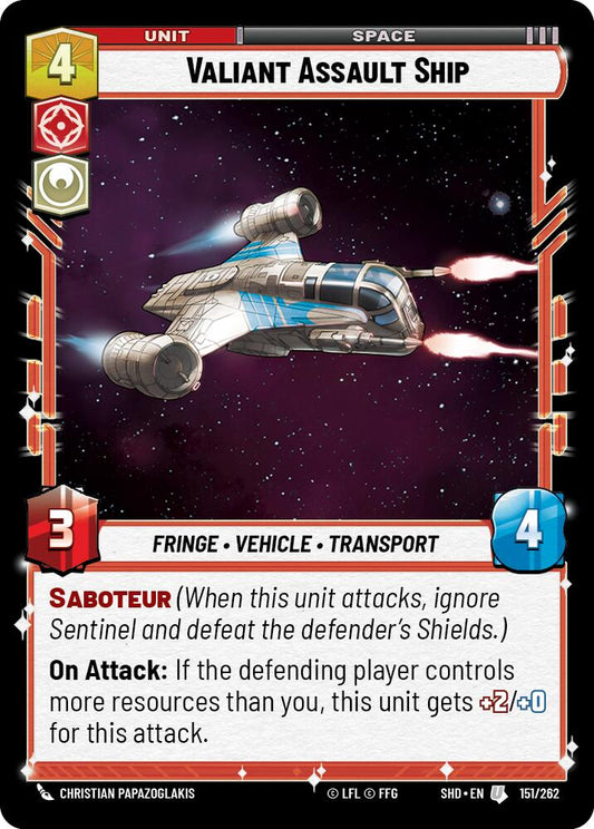 Star Wars: Unlimited: Valiant Assault Ship card image