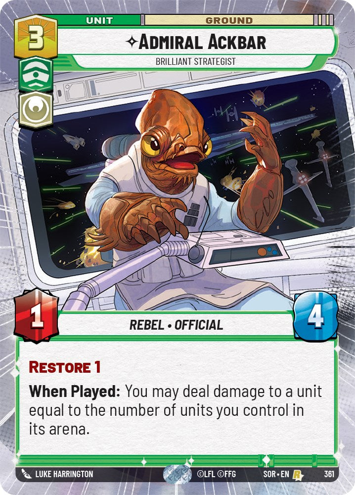 Star Wars: Unlimited: Admiral Ackbar - Brilliant Strategist (Hyperspace) card image