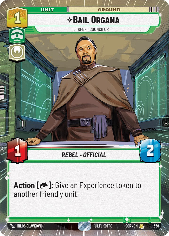 Star Wars: Unlimited: Bail Organa - Rebel Councilor (Hyperspace) card image