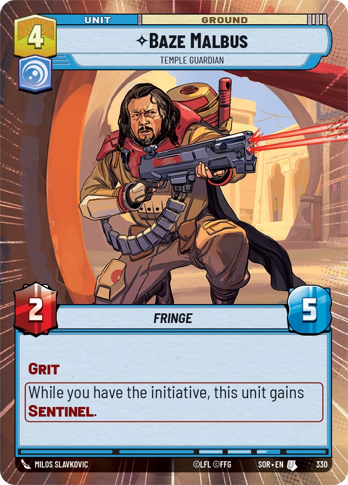 Star Wars: Unlimited: Baze Malbus - Temple Guardian (Hyperspace) card image