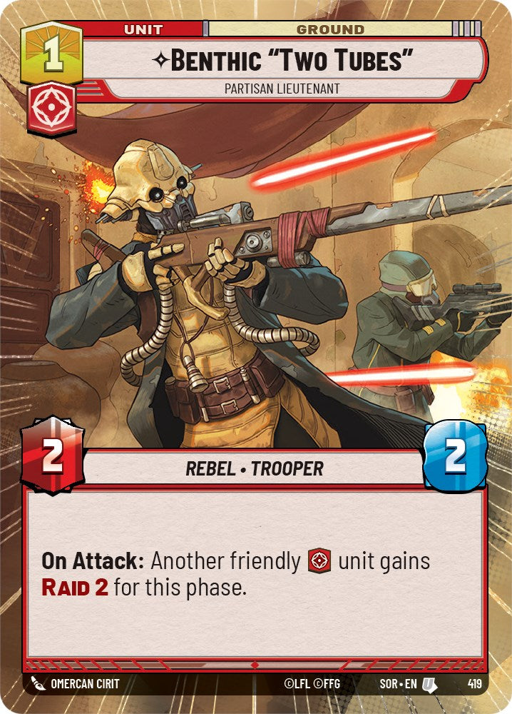 Star Wars: Unlimited: Benthic "Two Tubes" - Partisan Lieutenant (Hyperspace) card image