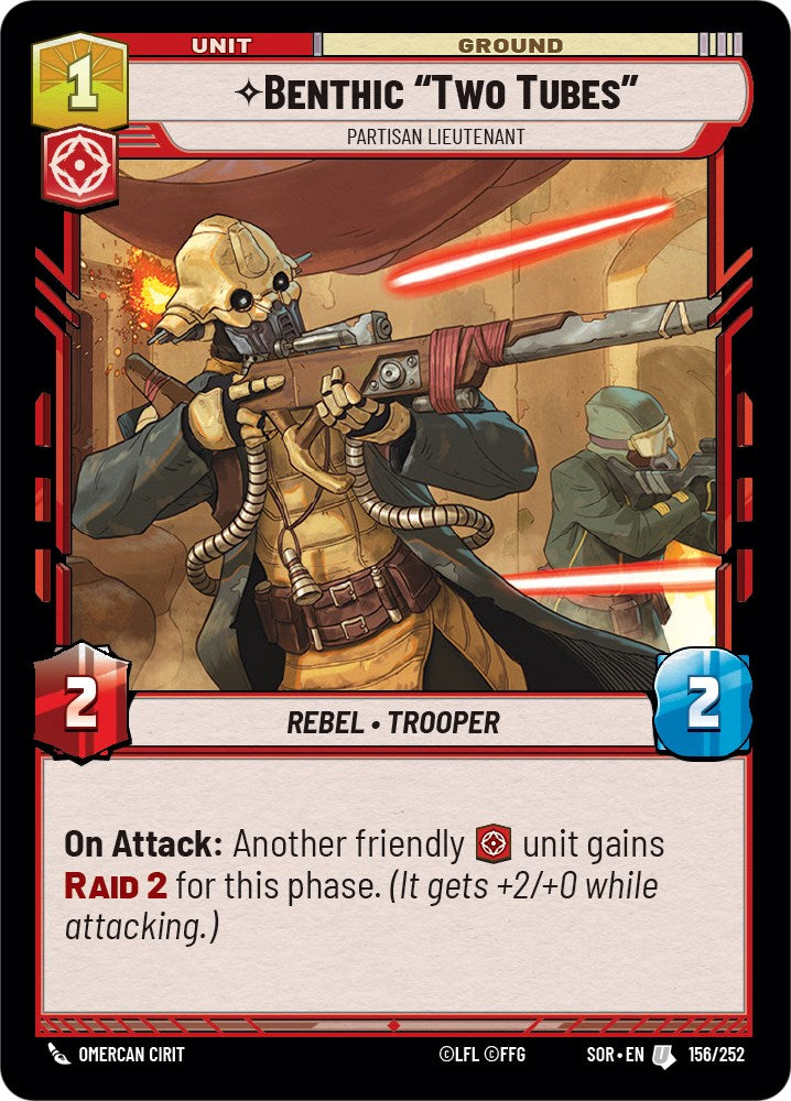 Star Wars: Unlimited: Benthic "Two Tubes" - Partisan Lieutenant card image