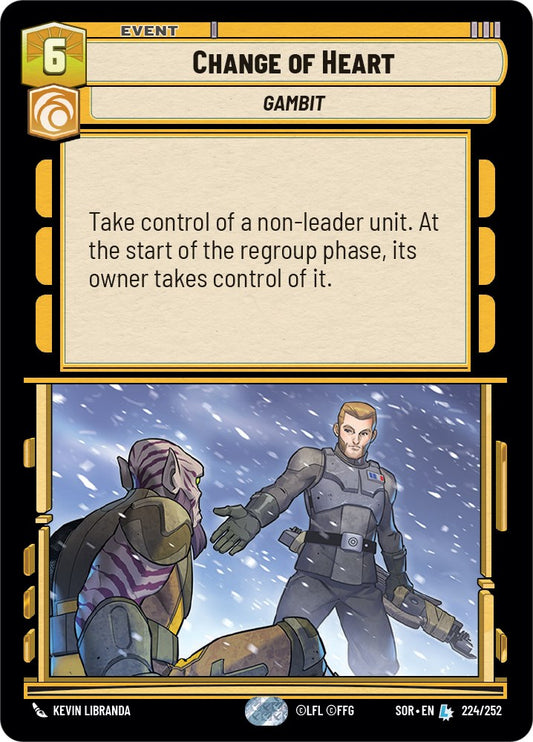 Star Wars: Unlimited: Change of Heart card image