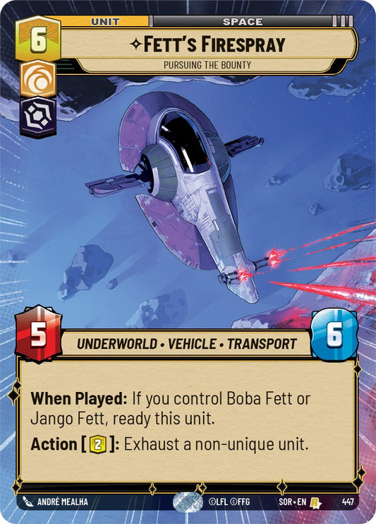 Star Wars: Unlimited: Fett's Firespray - Pursuing the Bounty (Hyperspace) card image