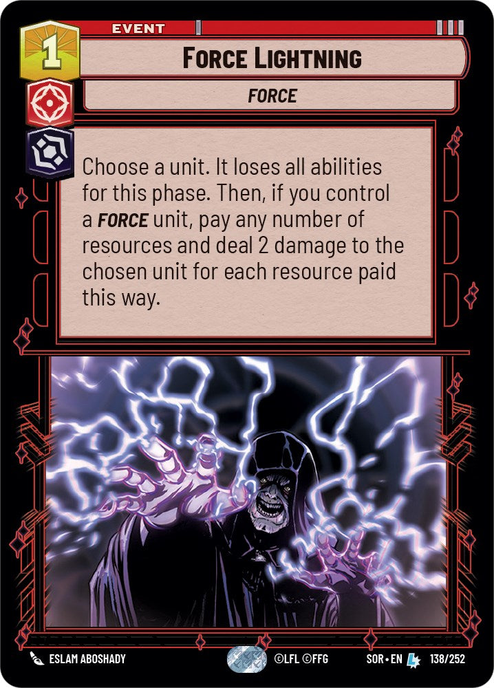 Star Wars: Unlimited: Force Lightning card image