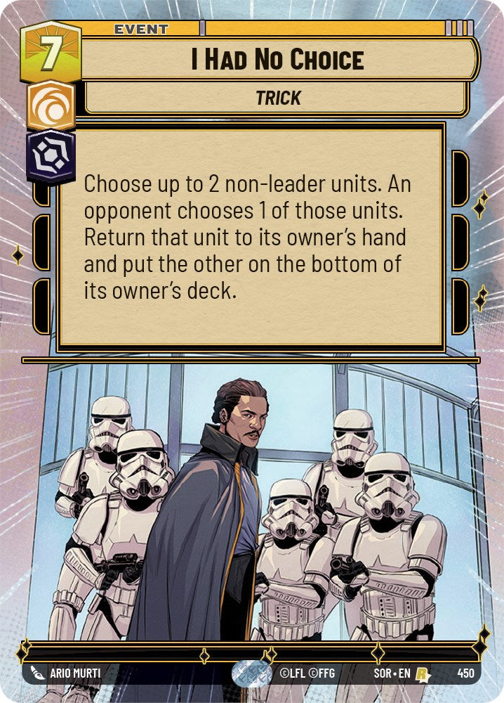 Star Wars: Unlimited: I Had No Choice (Hyperspace) card image