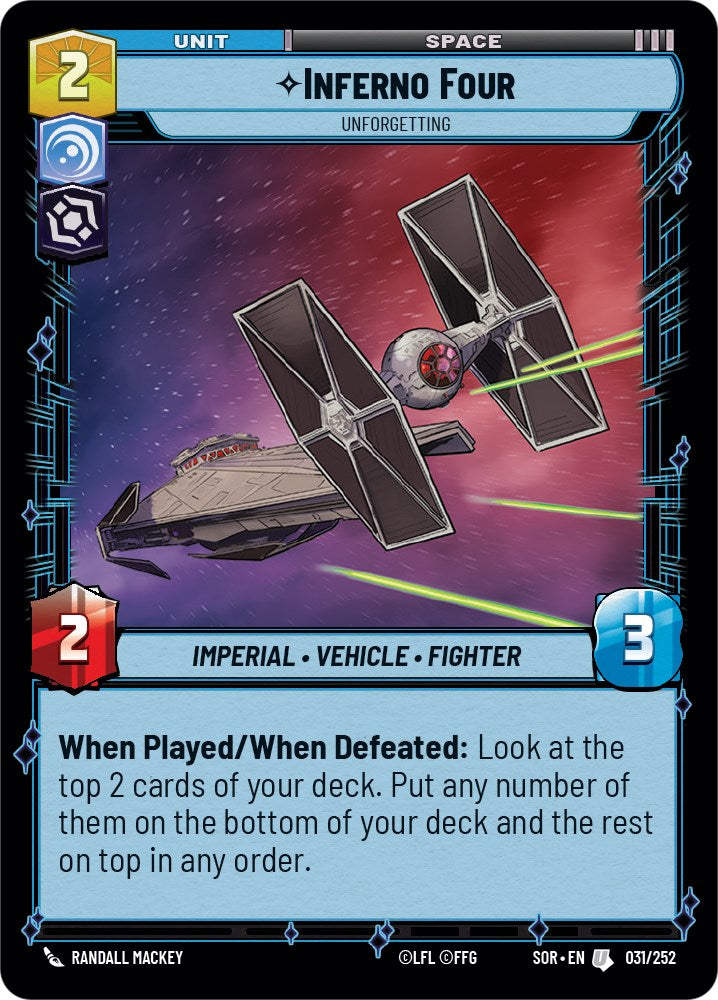 Star Wars: Unlimited: Inferno Four - Unforgetting card image