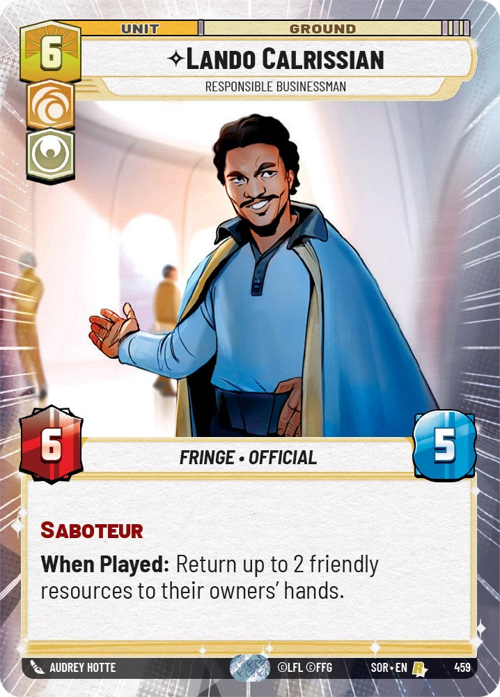 Star Wars: Unlimited: Lando Calrissian - Responsible Businessman (Hyperspace) card image