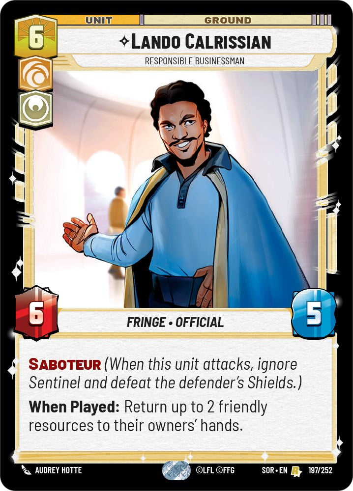 Star Wars: Unlimited: Lando Calrissian - Responsible Businessman card image