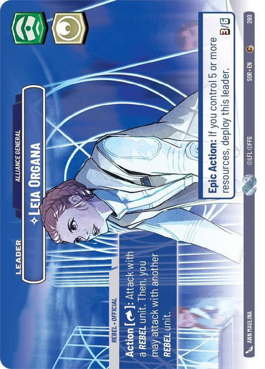 Star Wars: Unlimited: Leia Organa - Alliance General (Showcase) card image