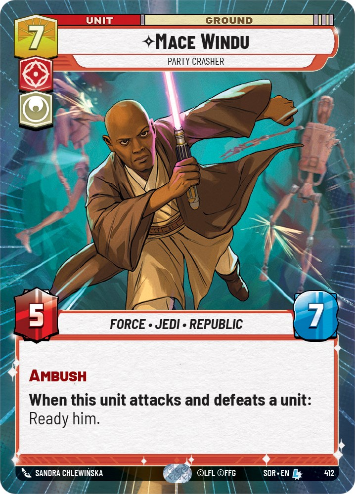 Star Wars: Unlimited: Mace Windu - Party Crasher (Hyperspace) card image