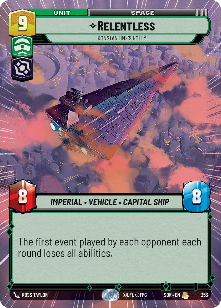 Star Wars: Unlimited: Relentless - Konstantine's Folly (Hyperspace) card image