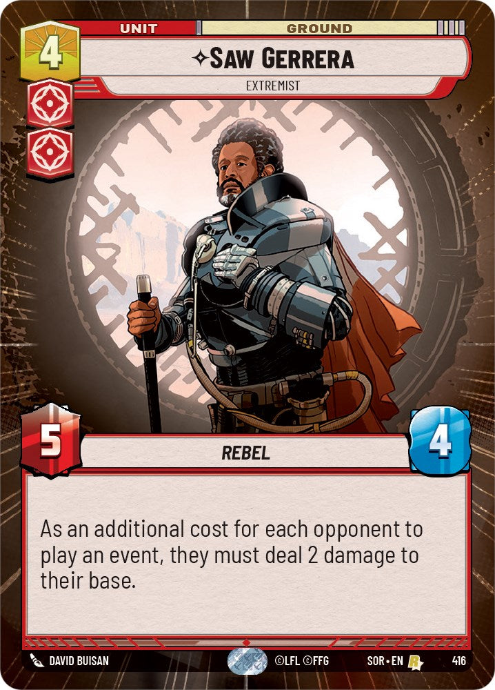 Star Wars: Unlimited: Saw Gerrera - Extremist (Hyperspace) card image