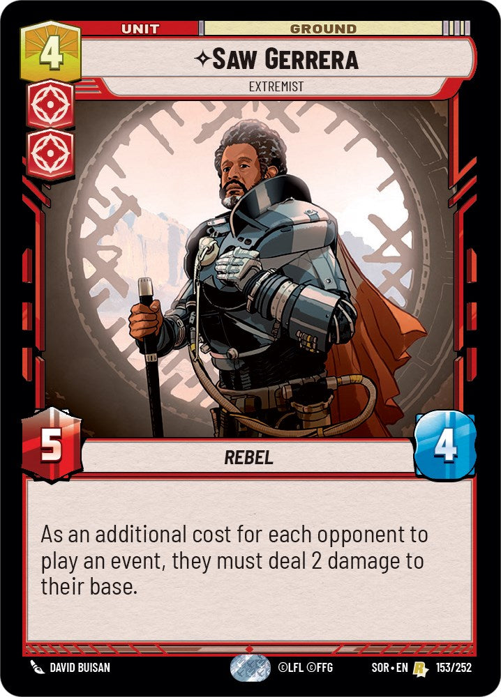 Star Wars: Unlimited: Saw Gerrera - Extremist card image