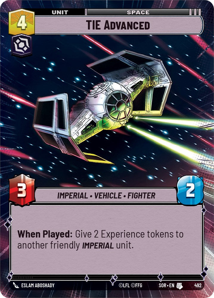 Star Wars: Unlimited: TIE Advanced (Hyperspace) card image