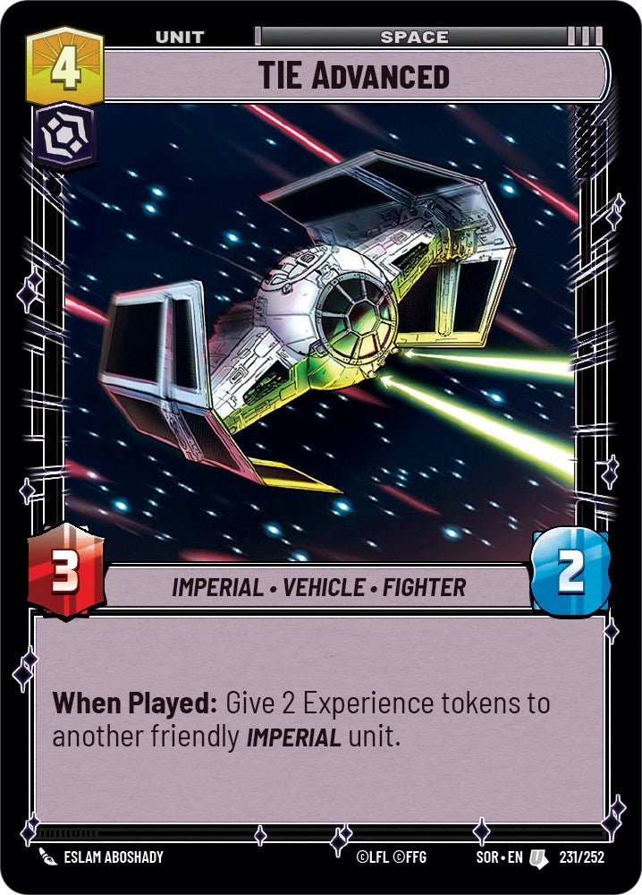 Star Wars: Unlimited: TIE Advanced card image