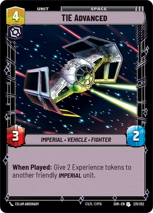 Star Wars: Unlimited: TIE Advanced card image