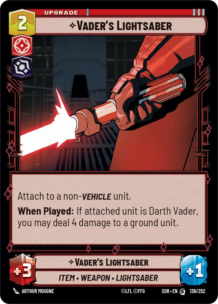 Star Wars: Unlimited: Vader's Lightsaber card image