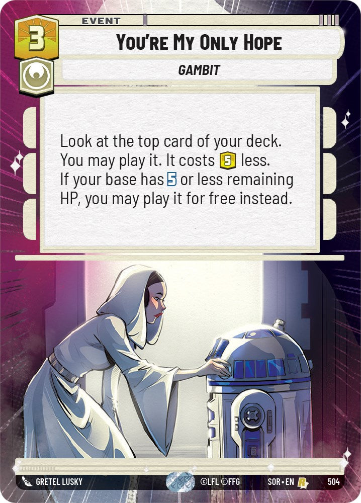 Star Wars: Unlimited: You're My Only Hope (Hyperspace) card image