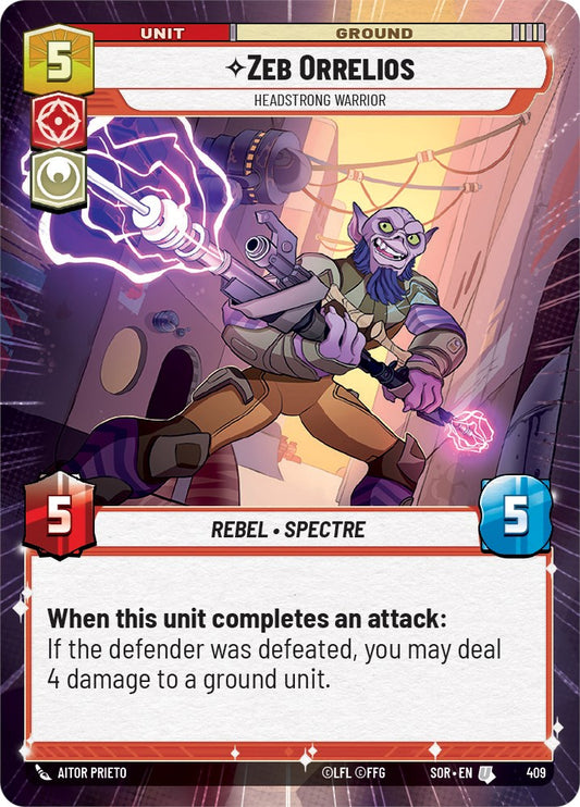 Star Wars: Unlimited: Zeb Orrelios - Headstrong Warrior (Hyperspace) card image