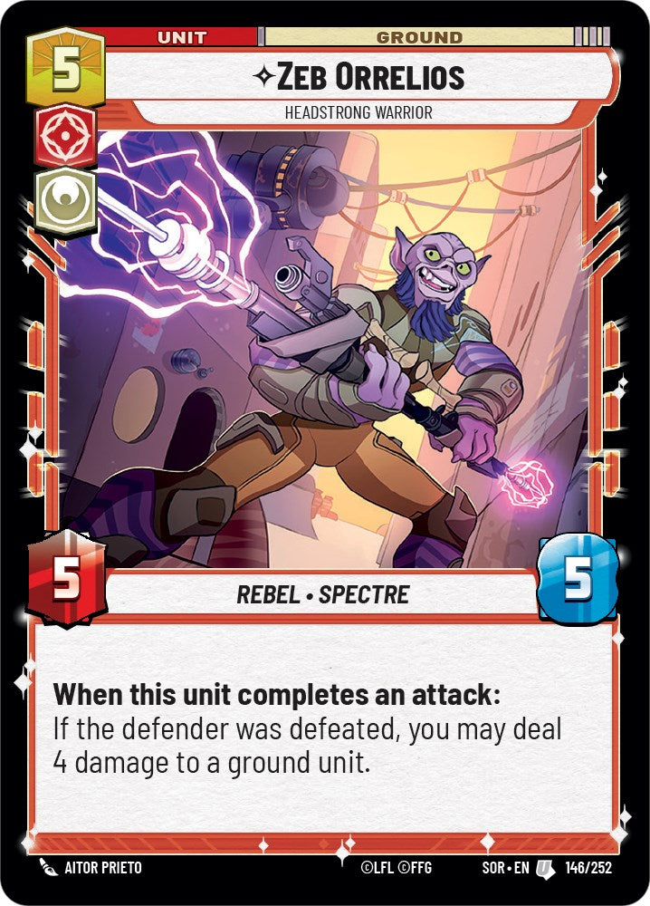 Star Wars: Unlimited: Zeb Orrelios - Headstrong Warrior card image